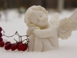 Winter angel in snow