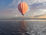 Hot air balloon over the Lake
