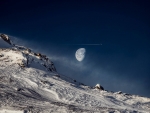 Gibbous Moon beyond Swedish Mountain