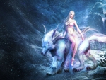 Fairy with Ice Wolf