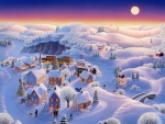 snow covered village