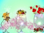 flowers in glass