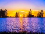 Scenic View of a Lake Against the Sunset