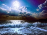 Sea Waves in the Moonlight