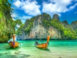 Boats on the Ocean in Thailand