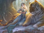 Girl and Tiger