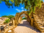 Picturesque ruins of the ancient seaport Caesarea