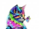 Rainbow kitten