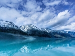 Tasman glacier lake on South Island, New Zealand