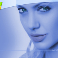 Angelina behind Windows