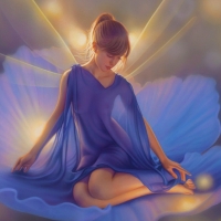 Fairy in Blue Flower