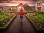 Girl in Castle Garden
