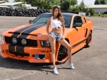 Baby Nicols Posing with her Mustang