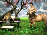 Piano with centaur