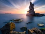 Sea Stack Rock Formation at Dalian's Coast