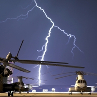 lightning strikes near airbase