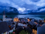 Cloudy Hallstatt and Hallstattersee