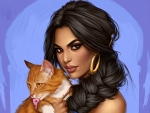 Jasmine with a cat