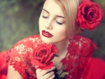 beauty with rose