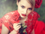 beauty with rose
