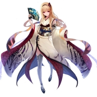 Blonde Anime Women With Fan