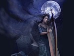 Harpist in the Moon Light