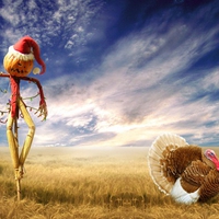 Funny Christmas scarecrow