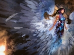 Warrior Angel in colorful dress