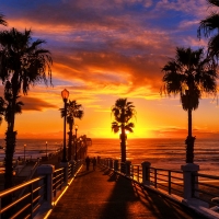 Sunset at the Oceanside Pier of San Diego