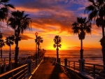 Sunset at the Oceanside Pier of San Diego