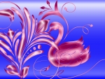 Swan on blue gradient