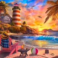 Beach Chairs by The Seashore