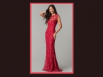 Red Lacey Prom Dress