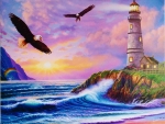 Lighthouse and Eagle
