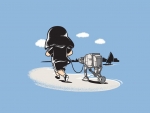 Darth Vader walks with AT-AT