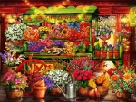 Flower market stall
