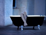 Striped Socks in a Bath