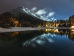 Winter Night at Lake Jasna (Slovenia)