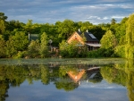 Ponds Houses Reflection