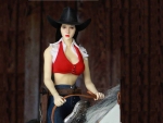 Cowgirl In A Barn