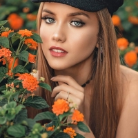 flowers and girl