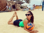 Aly Raisman  enjoying the beach