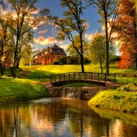 Country house in fall