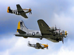  Boeing B-17 Flying Fortress and P 51 Mustang