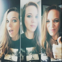 Happy model thumbs up