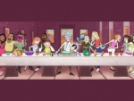 Rick and Morty at Last Supper Table