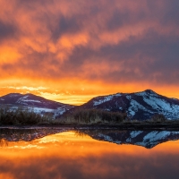 Sunset Reflection Near Steamboat, Colorado