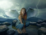 Angel in storm