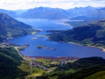 Loch Leven & Ballachulish Bridge from above Glencoe Village.