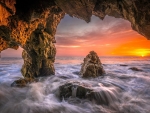 Natural Arch at Californian Coast